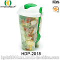 Verschiedene Farbe Kunststoff Salat Shaker Cup mit Gabel (HDP-2018)